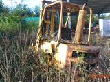 a bulldozer that is sitting in the weeds