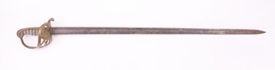an image of a very old sword on a white background