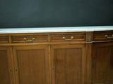 an image of a wooden buffet with marble top