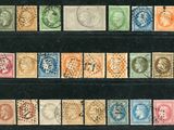 a group of stamps with different colors and designs on them