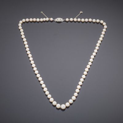 a cultured pearl and diamond necklace