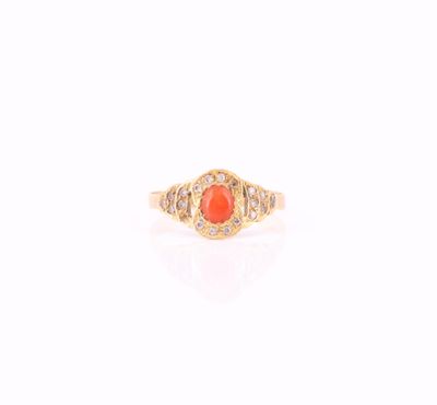 Bague En Or 750/1000 (18 Carats) Avec Cornaline Cabochon - Occasion - Poinçon Tête D'aigle - 7,17g