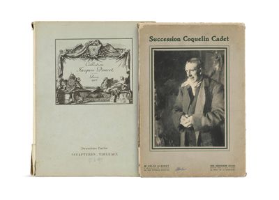 un vieux livre sur lequel figure l'image d'un homme tenant une canne
