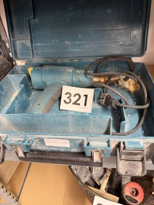a blue tool box with a number on it