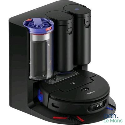 une cafetière noire sur laquelle sont posées deux tasses