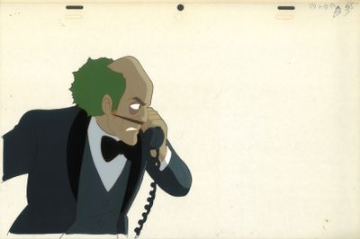 une image représentant un dessin d'un homme en smoking en train de parler au téléphone