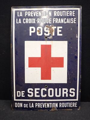 un symbole représentant une croix rouge sur un fond noir