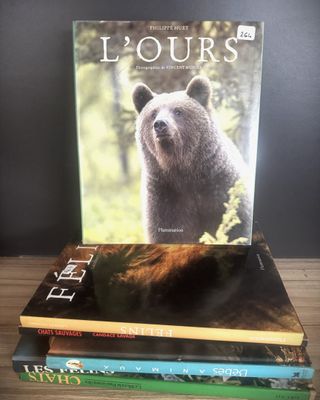 three books stacked on top of each other on a wooden table