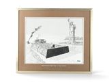 une image représentant un dessin de la Statue de la Liberté en arrière-plan