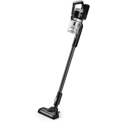 a black and white photo of a cordless vacuum cleaner