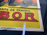 a poster of a man and a dog on the street