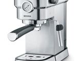 gros plan d'une machine à café sur fond blanc