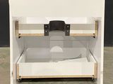 an image of a kitchen cabinet with a drawer underneath it