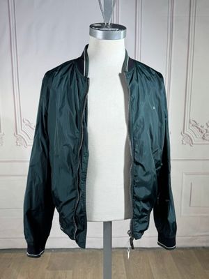 DIOR - Blouson homme vert métallisé, fermeture à glissière, …