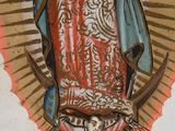 an image of a painting of the virgin of guadalupe on a wall