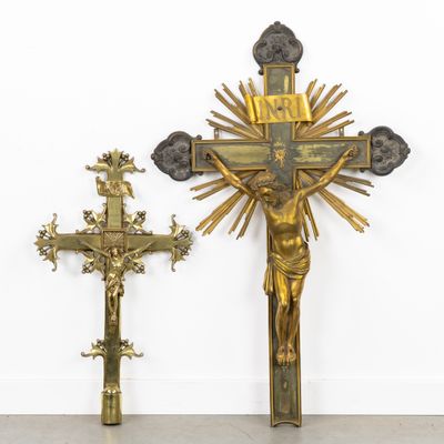 a cross and a crucift in a room
