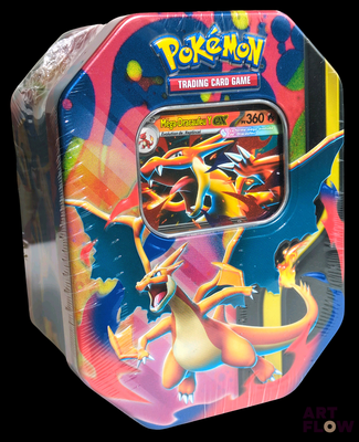 une boîte en fer blanc contenant un jeu Pokémon