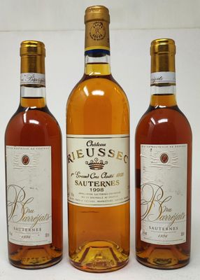 1 bouteille Château RIEUSSEC, 1° cru Sauternes 1998 (et 2 de…