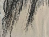 drawing of a horse ' s head on a piece of paper
