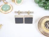 a close up of a pair of earrings and a broochet