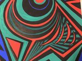un tableau représentant un motif abstrait avec une étoile au centre