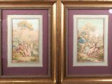 deux tableaux encadrés accrochés au mur