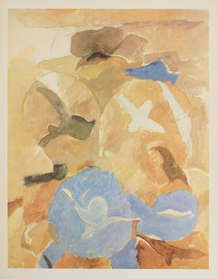 an image of a painting of a woman sitting on a bench