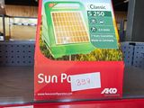 a box of sun power on a shelf in a store