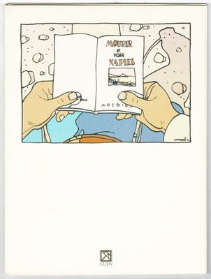 Quelqu'un est en train de lire un livre sur lequel figure l'image de deux mains tenant un stylo