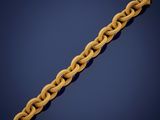 an old rope bracelet with a gold clasp on a blue background