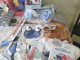 a table with a lot of baby items on it