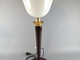 an image of a table lamp with a white shade on it