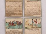 quatre cartes représentant différentes illustrations de personnes, sur un fond blanc