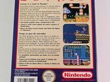 the back cover of a nintendo game box with a picture of a man playing a video game