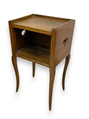 an image of a small wooden table with a drawer underneath it