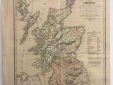 an old map of the british isles on a piece of paper
