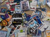 a pile of cards on the floor of a room