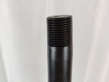 a close up of a baseball bat with a wooden handle on a white background