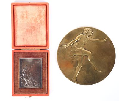 Henry DROPSY. "Danseuse". Médaille en cuivre signée. - Photo 1