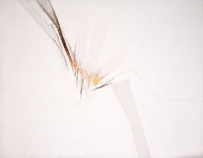 un dessin représentant une fleur dans un vase posé sur une table