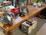 a table with a lot of items on it in a store