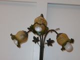 a lamp that is on the wall by the door