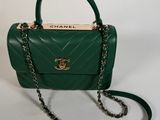 chanel green quilted leather handbag with gold hardware