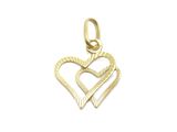 un pendentif en forme de cœur doré sur fond blanc