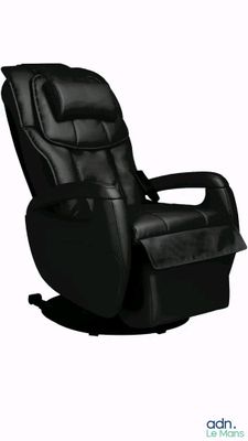 the recliner chair is black and has a reclining function