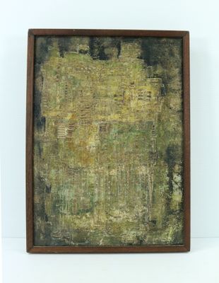 an image of a painting on a white surface with a wooden frame