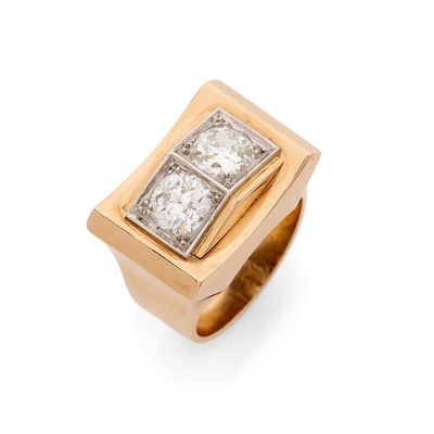 une bague en or 18k et diamants