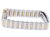 a close up of a watch bracelet on a white surface