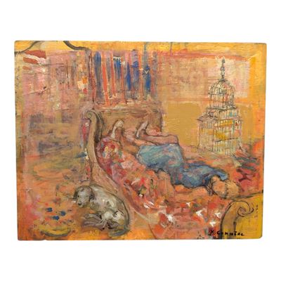 Jean COMMERE (1920-1986) Suzette et Scotch, la sieste