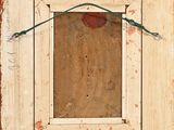 an image of a painting of a square frame with a red heart on it